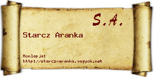 Starcz Aranka névjegykártya